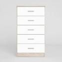 Sinfonier de 5 cajones NORDIC color blanco / blanco y sahara 50x33,3x90 cm