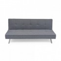 Sofá cama de 3 plazas apertura clic-clac KOHTAO tapizado en tela gris de 176 cm