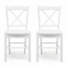 Pack de 2 sillas de comedor o cocina GOLF estructura de madera color blanco, negro o madera milán natural